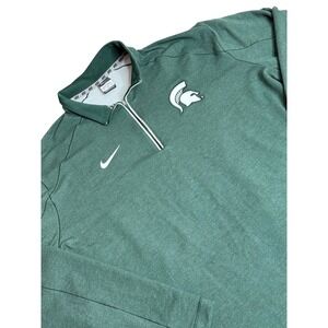 Nike Dri Fit Michigan State Spartans Quarter Zip Pullover Men's XXL Green